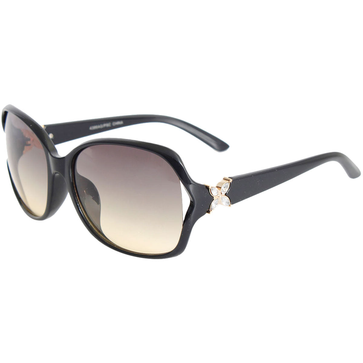 Retro black flower sunglasses women floral frame UV protection unique