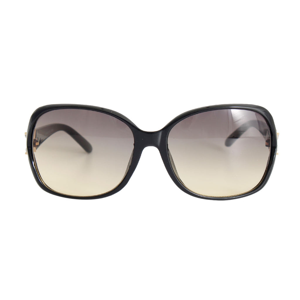 Black flower frame retro sunglasses side view floral detail