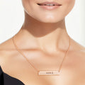 Rose gold HOPE ribbon plate pendant necklace breast cancer awareness