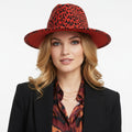 Fedora Rust Orange Leopard Print Hat