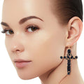 Black celeb cross earrings glamorous faith statement jewelry women