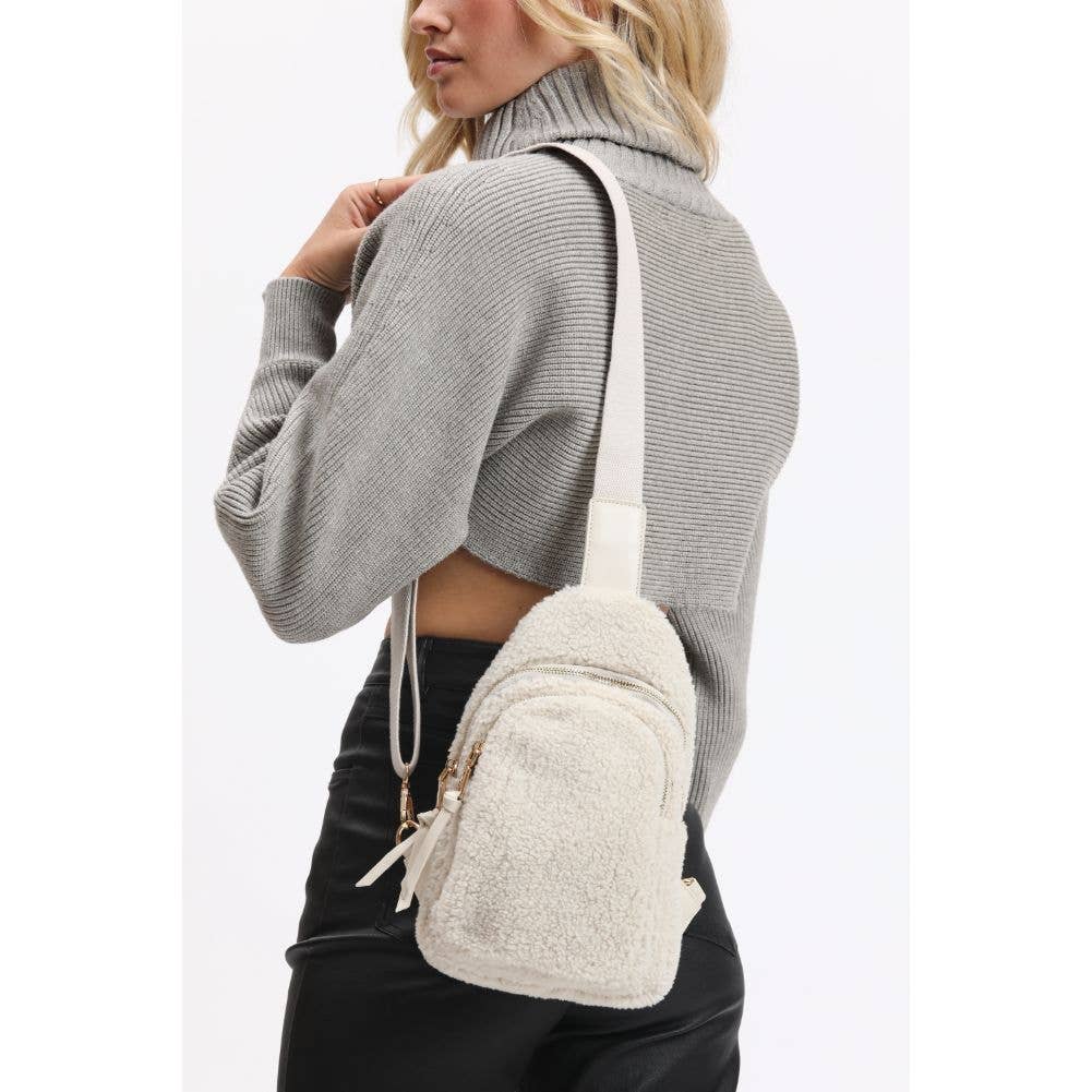 Ace - Sherpa Sling Bag Backpack: Ivory - ONLY 2 LEFT!