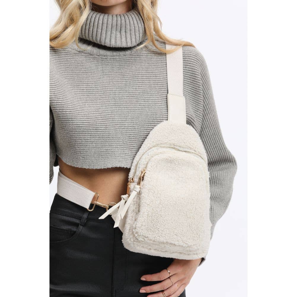 Ace - Sherpa Sling Bag Backpack: Ivory - ONLY 2 LEFT!